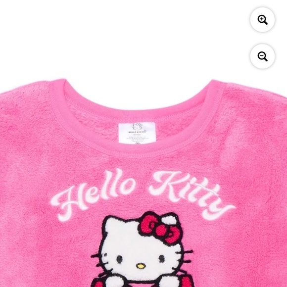 Hello Kitty Girls Pink Plush Graphic Sweatshirt Size XL (14-16) NWT - Picture 2 of 4